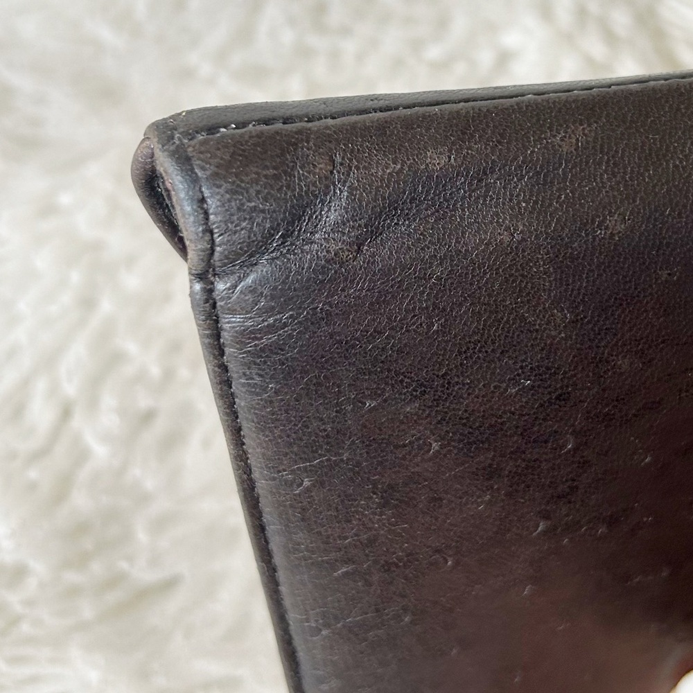 Dior Saddle Wallet Vintage Dark Brown Ostrich Leather - Picture 6 of 12